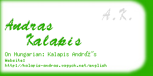 andras kalapis business card